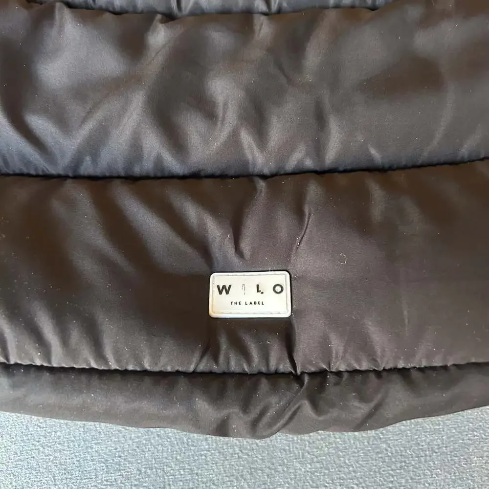 Wilo The Label Black Quilted Puffer Drawstring Backpack